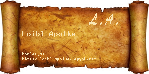 Loibl Apolka névjegykártya